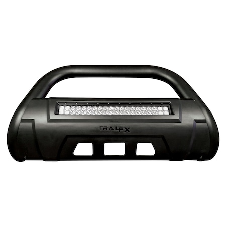 Trailfx BULL BAR, 3.5 OVAL BULL BAR W. LIGHT OP BLK B1613T